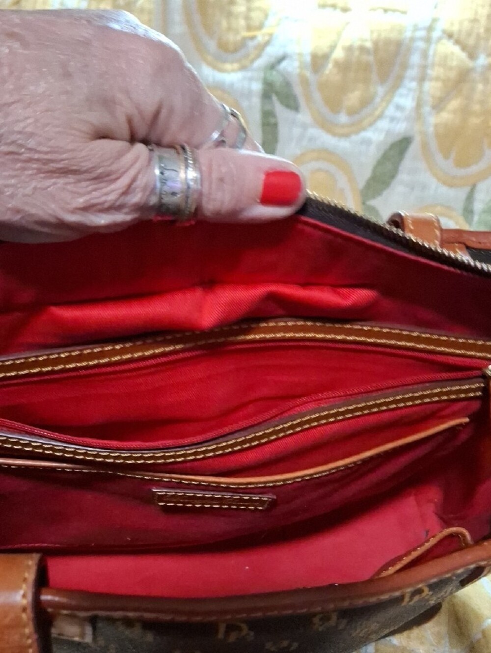 Dooney & Bourke Brown and Tan Logo Tote - Picture 11 of 12